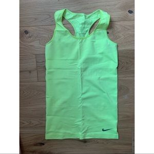 Nike running top. Fitted. Size S. Neon yellow.